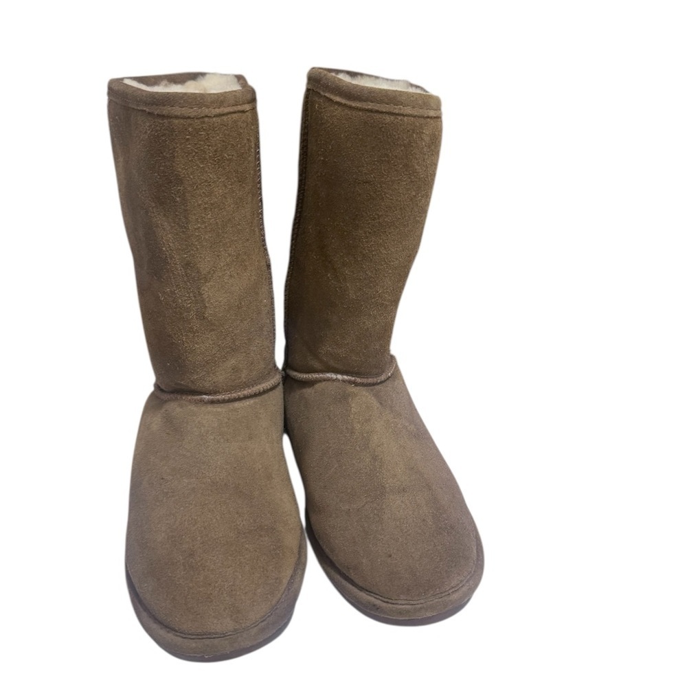 BearPaw Tan Suede Boots with Cream Lining - Picture 3 of 7